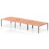 Impulse Back to Back Bench Desk - 1600mm deep, Black Frame, 6 Person