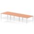 Impulse Back to Back Bench Desk - 1600mm deep, Silver Frame, 6 Person