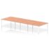 Impulse Back to Back Bench Desk - 1600mm deep, White Frame, 6 Person