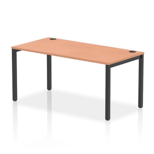 Impulse Single Starter Bench Desk - 800mm deep, Black Frame