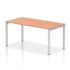 Impulse Single Starter Bench Desk - 800mm deep, Silver Frame