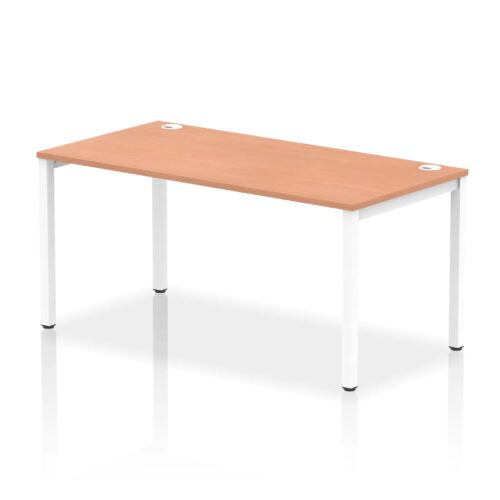 Impulse Single Starter Bench Desk - 800mm deep, White Frame