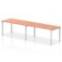 Impulse Single Row Bench Desk - 800mm deep, Silver Frame, 2 Person