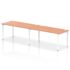 Impulse Single Row Bench Desk - 800mm deep, White Frame, 2 Person