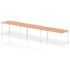 Impulse Single Row Bench Desk - 800mm deep, White Frame, 3 Person