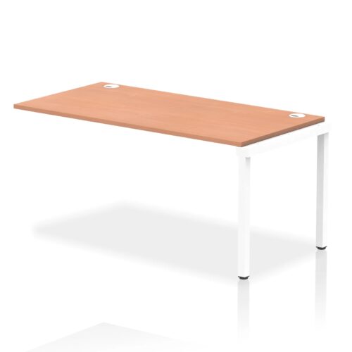 Impulse Single Row Bench Desk Extension Kit - 800mm deep, White Frame