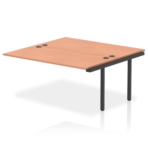 Impulse Back to Back Bench Desk Extension Kit - 1600mm deep, Black Frame