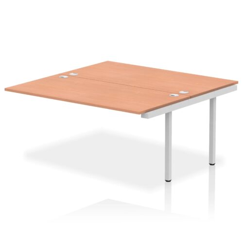 Impulse Back to Back Bench Desk Extension Kit - 1600mm deep, Silver Frame