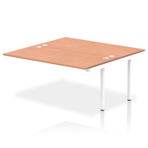Impulse Back to Back Bench Desk Extension Kit - 1600mm deep, White Frame