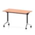 Impulse+ Slimline Flip Top Rectangular Table, Chrome legs, D600mm