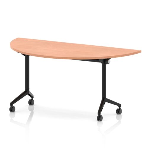 Impulse+ Flip Top Semi-Circle Table, Black legs, D800mm