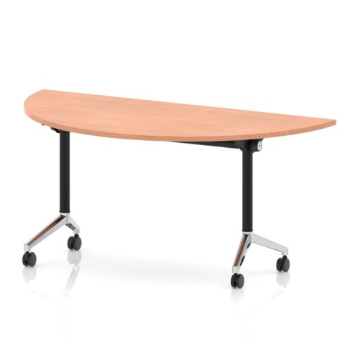 Impulse+ Flip Top Semi-Circle Table, Chrome legs, D800mm
