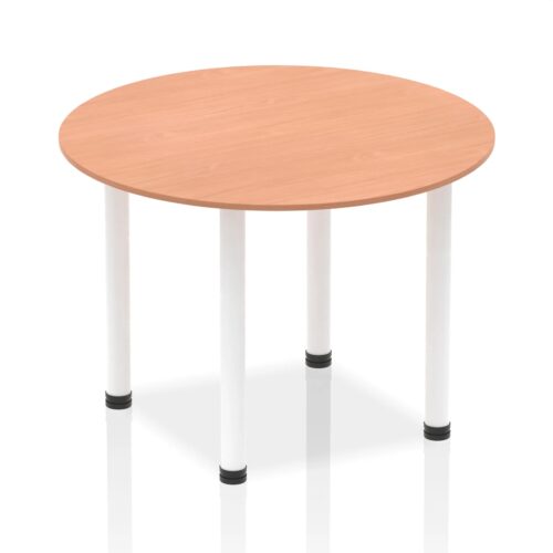 Impulse Round Table - White Post Leg