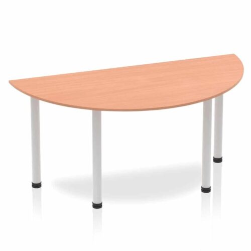 Impulse Semi-Circle Table - Silver Post Leg