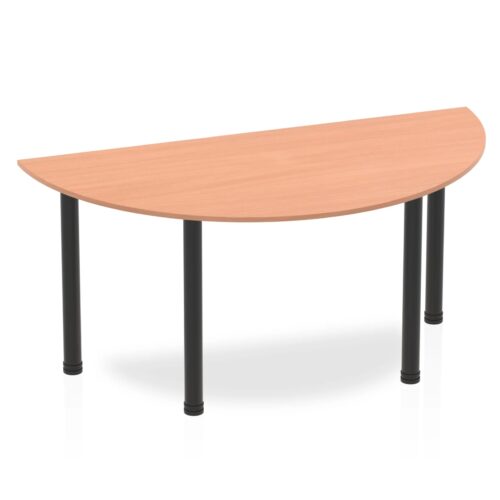 Impulse Semi-Circle Table - Black Post Leg