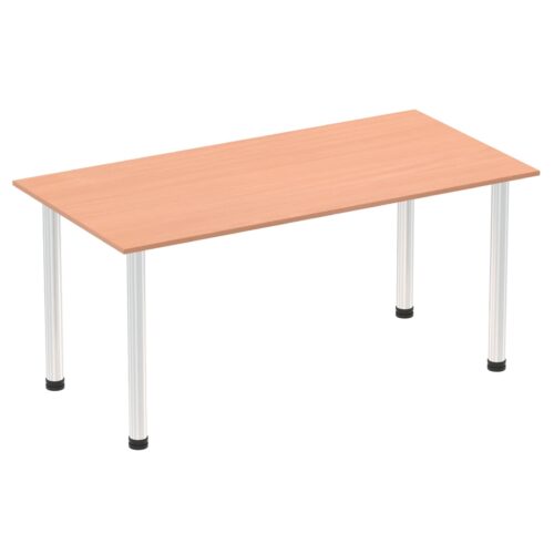 Impulse Rectangular Table - Chrome Post Leg