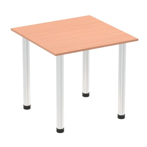 Impulse Square Table - Chrome Post Leg