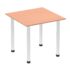 Impulse Square Table - Chrome Post Leg