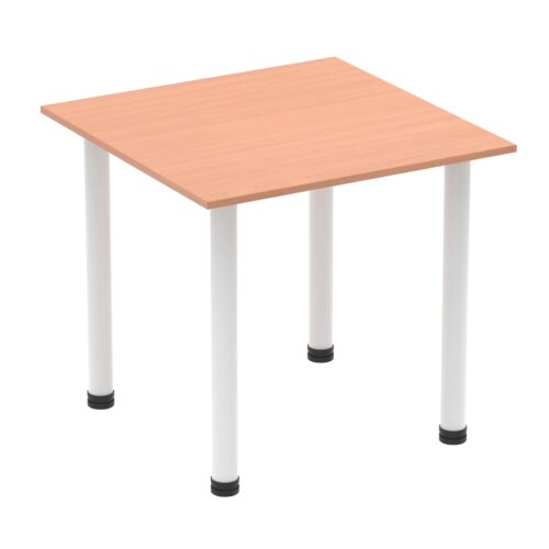 Impulse Square Table - White Post Leg