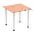 Impulse Square Table - White Post Leg