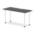 Impulse Black Series Slimline Straight Table, Aluminium Leg - 600mm deep