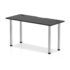 Impulse Black Series Slimline Straight Table, Chrome Leg - 600mm deep
