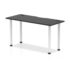 Impulse Black Series Slimline Straight Table, White Leg - 600mm deep