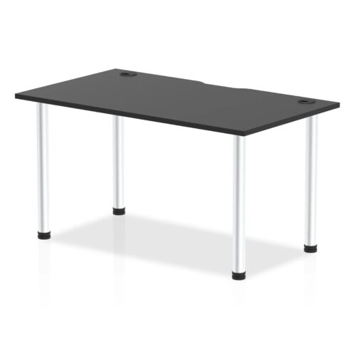Impulse Black Series Straight Table, Aluminium Leg - 800mm deep