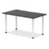 Impulse Black Series Straight Table, White Leg - 800mm deep