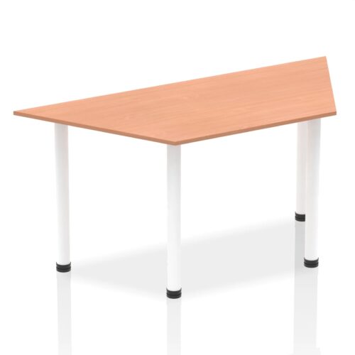 Impulse Trapezium Table - White Post Leg