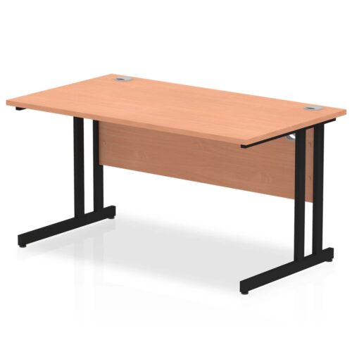 Impulse Straight Desk, Black Cantilever Leg - 800mm deep