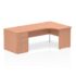 Impulse Right Panel End Crescent Desk Workstation - With 800mm Pedestal