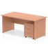 Impulse Panel End Straight Desk - 800mm deep, With 3 Drawer Mobile Pedestal