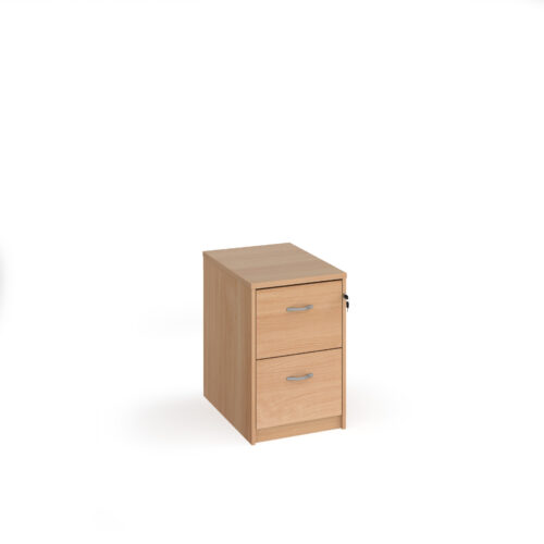 Deluxe executive 2 drawer filing cabinet with silver handles 730mm high