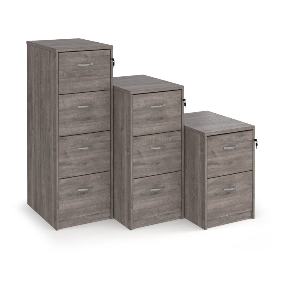 Deluxe executive 2 drawer filing cabinet with silver handles 730mm high - Image 5