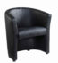 London reception single tub chair 670mm wide - black faux leather