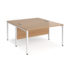 Maestro 25 back to back straight desks 1600mm deep - white bench leg frame