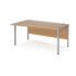 Maestro 25 left hand wave desk - silver bench leg frame