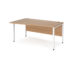 Maestro 25 left hand wave desk - white bench leg frame