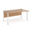 Maestro 25 right hand wave desk - white bench leg frame