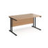 Maestro 25 straight desk 800mm deep - black legs