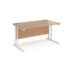 Maestro 25 straight desk 800mm deep - white legs