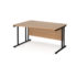 Maestro 25 left hand wave desk - black cantilever leg