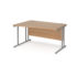 Maestro 25 left hand wave desk - silver cantilever leg