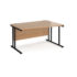 Maestro 25 right hand wave desk - black cantilever leg