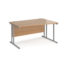 Maestro 25 right hand wave desk - silver cantilever leg