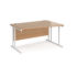 Maestro 25 right hand wave desk - white cantilever leg