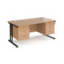 Maestro 25 straight desk 800mm deep with two x 3 drawer pedestals - black cantilever leg