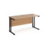 Maestro 25 straight desk 600mm deep - black cantilever leg