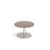 Monza circular coffee table with flat round brushed steel base 800mm